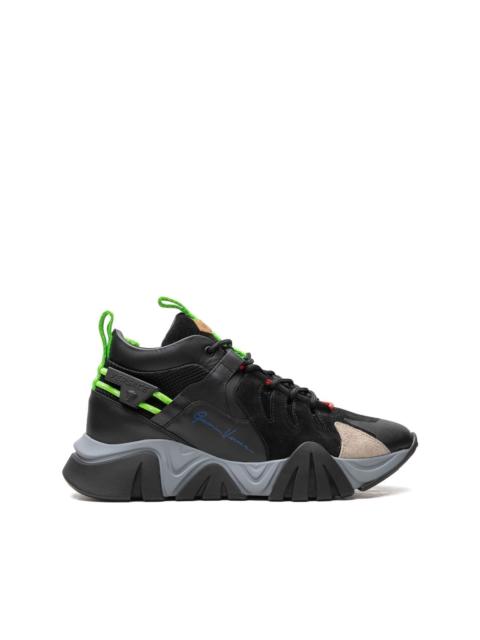 Squalo "Black/Fluorescent Green" sneakers