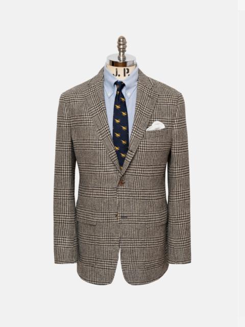 MADE-IN-USA BLACK & CREAM PLAID CHEVIOT TWEED SPORT COAT