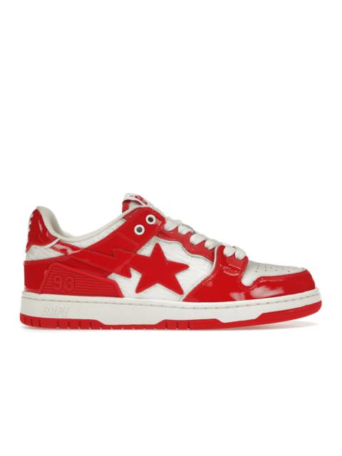 A Bathing Ape Bape SK8 Sta Red White Patent