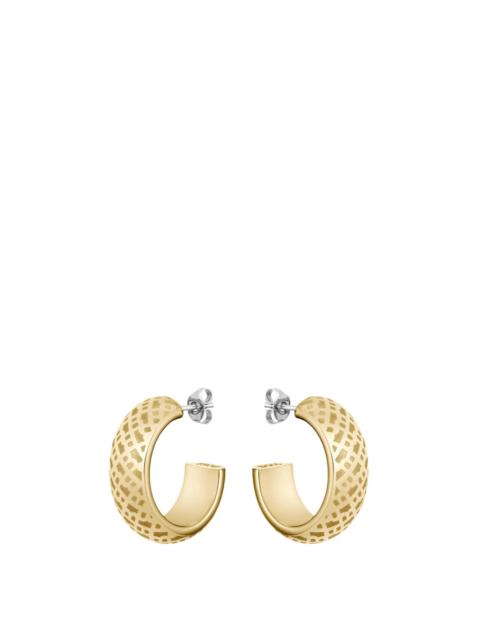 GOLD-TONE HOOP EARRINGS WITH ENGRAVED MONOGRAMS