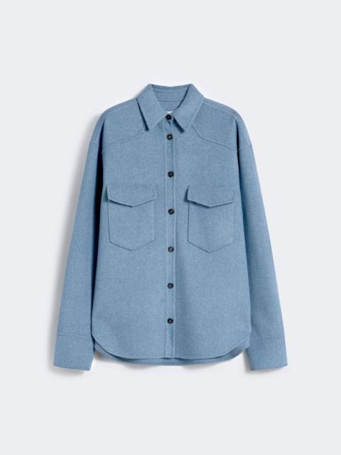 Oversized pure wool shirt - RUNWAY - LIGHT BLUE