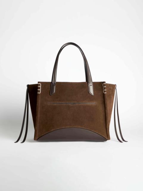 LOAFER CABAS BAG IN BROWN SUEDE