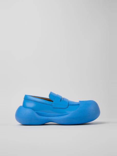 Blue Leather Loafers