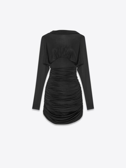 cowl back dress in lurex jersey