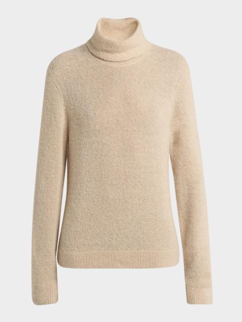 Cocooning Silky-Boucle Turtleneck Sweater