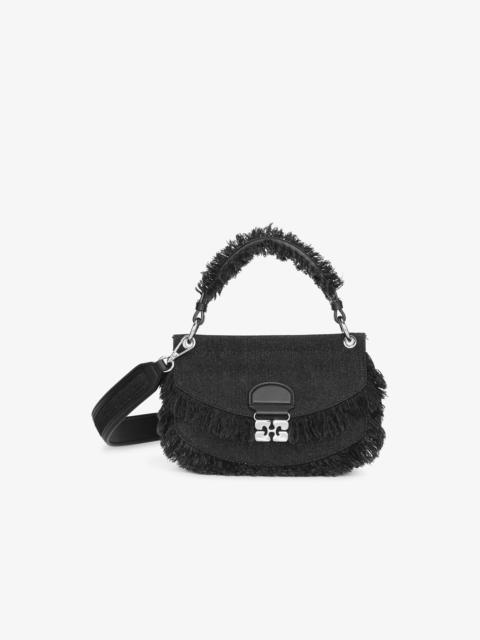 BLACK DENIM MINI TOP HANDLE APO-G BAG