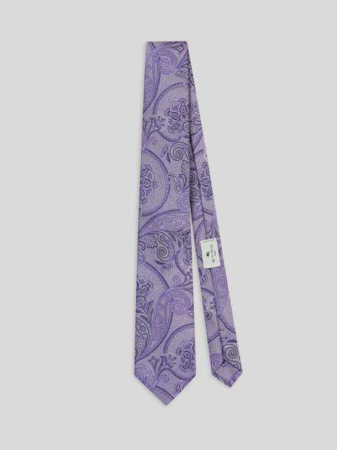 MICRO-STRIPED TIE WITH PAISLEY DETAILING