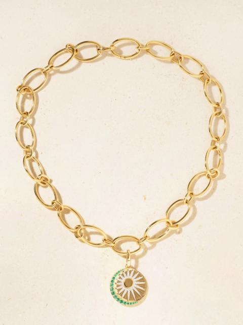 Balance 18-karat Gold, Emerald And Diamond Necklace