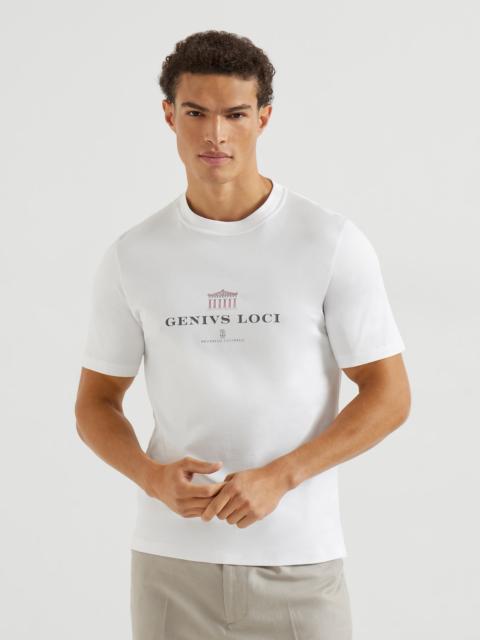 Cotton jersey crew neck T-shirt with print