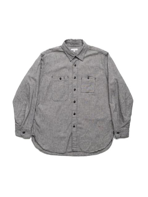 Work Shirt Cotton Linen Houndstooth - Black/Grey