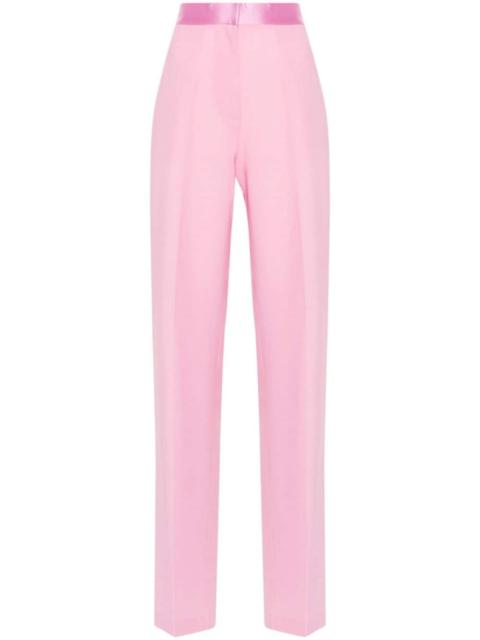 satin-trim tailored trousers