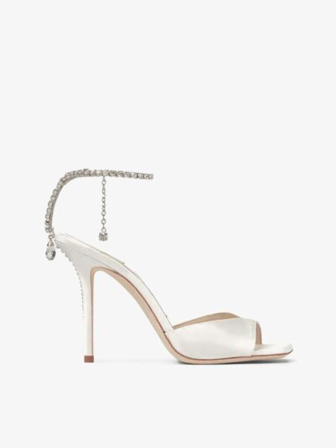 Saeda Sandal 100
Ivory Satin Sandals with Crystal Embellishment