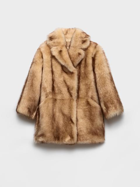 Shearling caban jacket