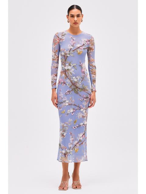 DELICATA EMBROIDERED TULLE MIDI DRESS