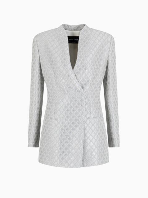 DOUBLE-BREASTED JACKET IN JACQUARD