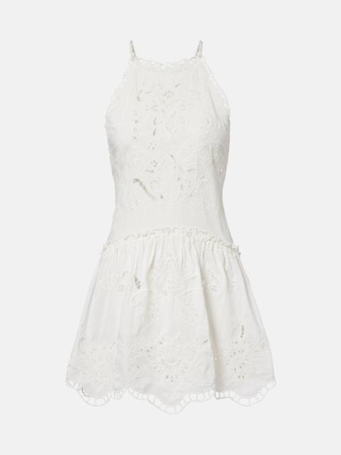 Embroidered cotton minidress