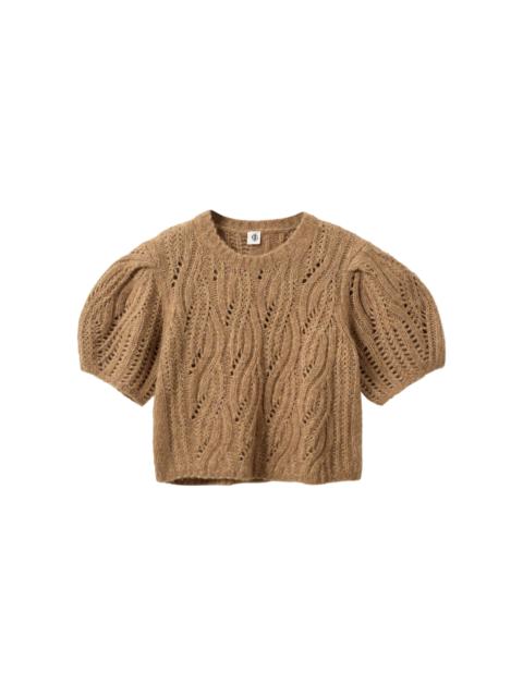 Valentina Cable-Knit Top khaki
