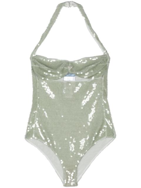 sequined tulle bodysuit