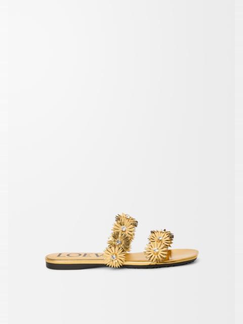 Petal Flower sandal in calfskin and crystals