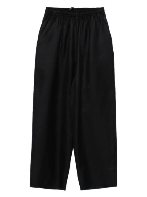 elastic-waist silk trousers