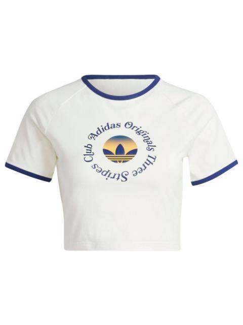 (WMNS) adidas Originals Graphics Crop T-shirt 'White' JG8058