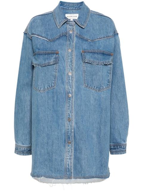 Western raw-cut denim overshirt