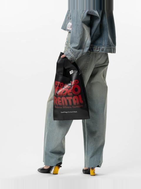 Video Rental Print Leather Shopping Bag