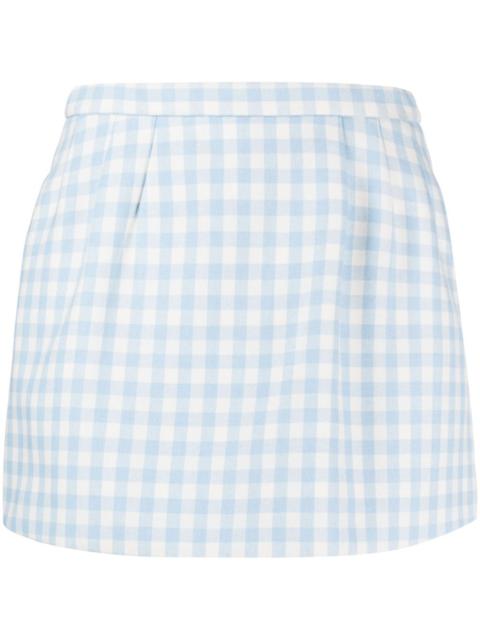 gingham-check mini skort