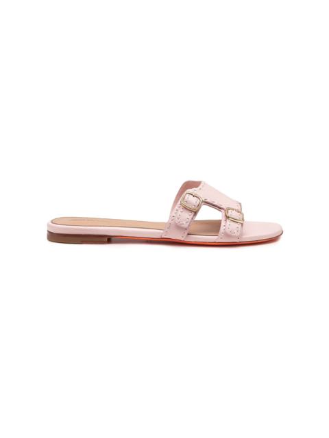 Women's pink leather Didi slide sandal