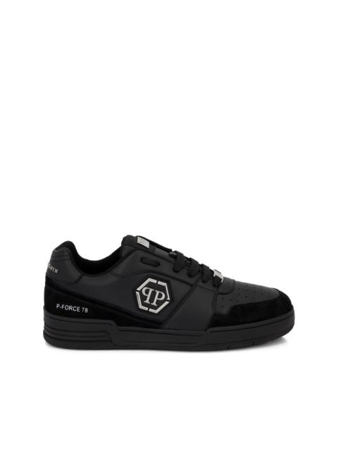 x P-FORCE leather low-top trainers