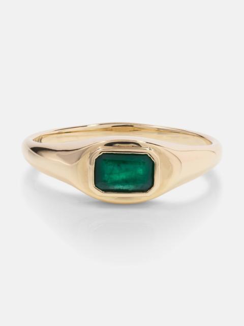 Green With Envy 14kt gold ring with emeralds
