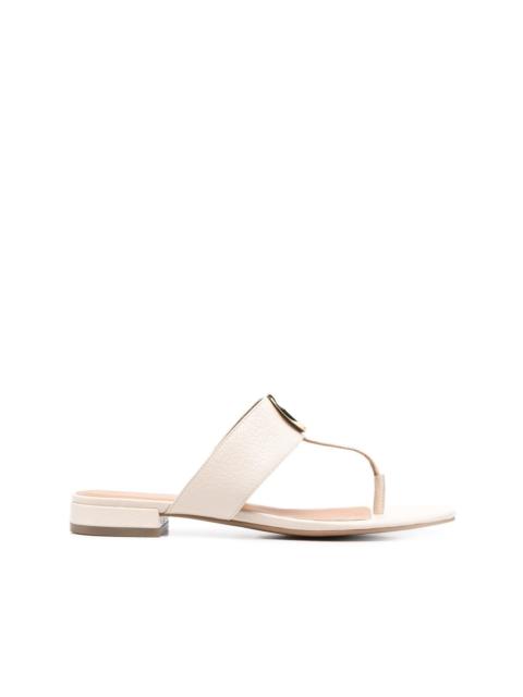 logo-plaque thong-strap sandals