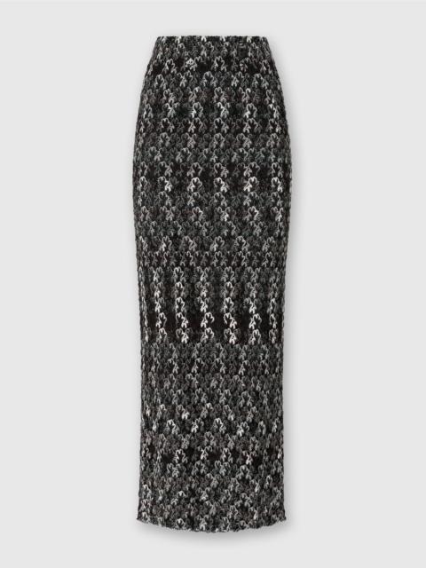 Long Pencil Skirt in Embroidered Lace