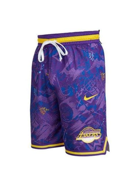 Men's Nike Lakers Sports Knit Purple Shorts DJ4036-504