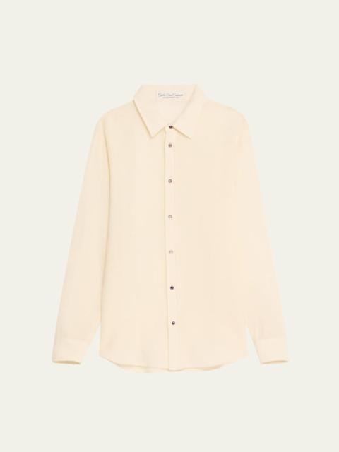 Button-Down Gauze Solid Shirt