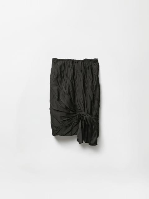 Draped Envers-Satin Midi Skirt