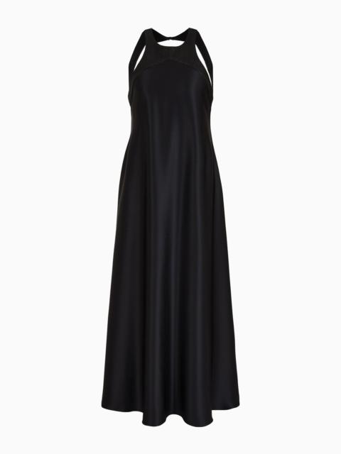 Double-faced silk-satin long dress