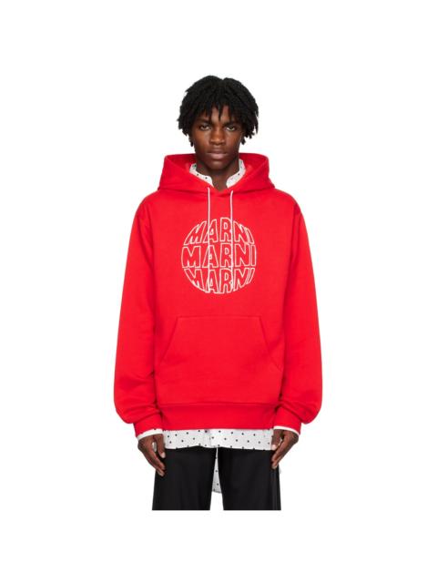 Red Printed Hoodie