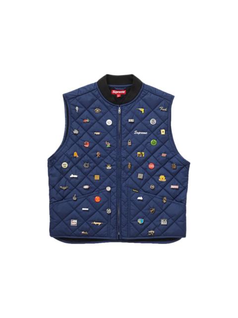 Supreme Pins Quilted Work Vest Navy