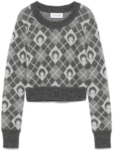 Moon argyle-knit sweater