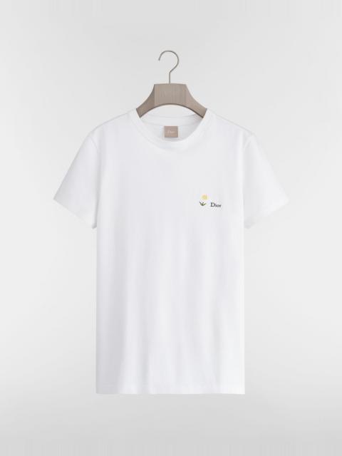 T-Shirt with Daisy Embroidery, Regular Fit