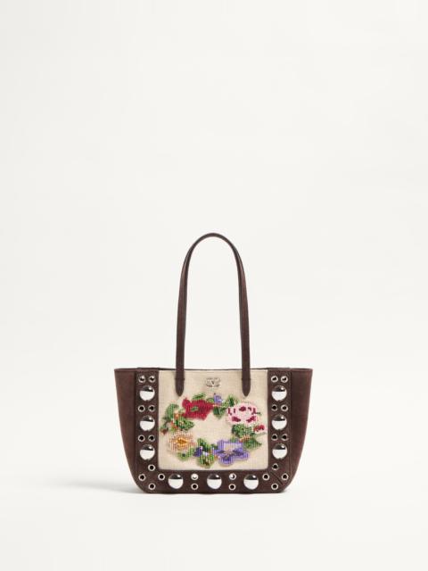 VALENTINO GARAVANI NELLCÔTE MINI EMBROIDERED SHOPPING BAG