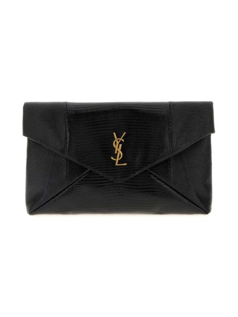 Black Leather Clutch