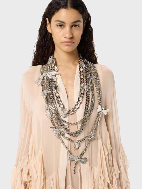 MULTICHAIN NECKLACE WITH BUTTERFLIES AND INSECTS