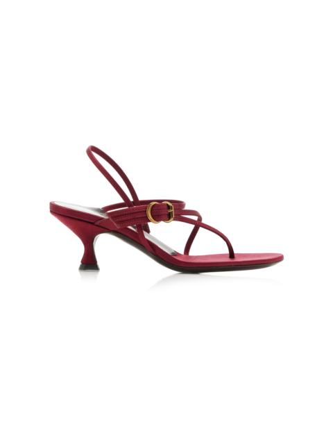 Starry-Eyed Satin Sandals burgundy