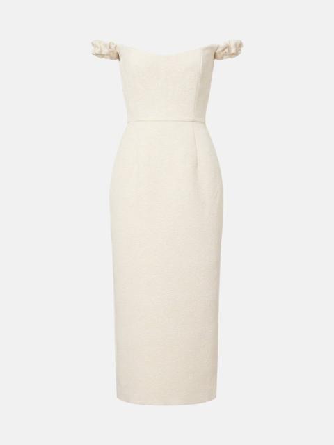 Bridal Amina wool-blend jacquard midi dress