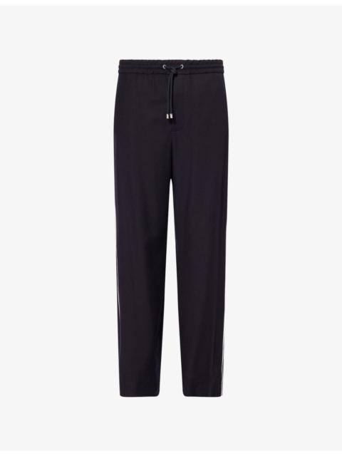 Drawstring Straight-Leg Wool Trousers