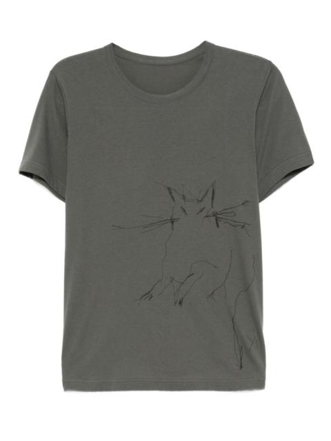 animal-print cotton T-shirt