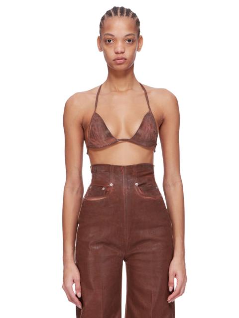 Brown Porterville Foil Stretch Denim Bra
