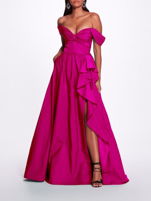TWIST TAFFETA GOWN
